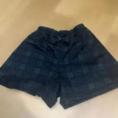 グリーン チェック柄 ショートパンツ　110