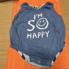 青と白ストライプロンパース（I'm SO HAPPY）