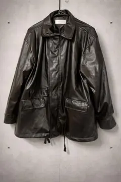 オーバーサイズ ブラック レザージャケット