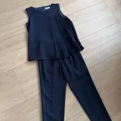 ケティシェリー ネイビー セットアップ プリーツ付き