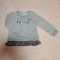 水色 刺繍 トレーナー 100サイズ