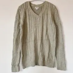 Croft & Barrow【M】100%コットン Vネックセーターグリーン系