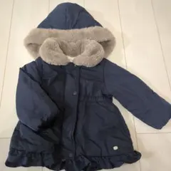 ネイビー 中綿コート フード付き