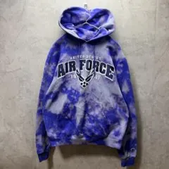 チャンピオン AIR FORCE リメイク パーカー 刺繍 L 鬼フェード 青