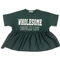 Cutie Blonde ロゴ Tシャツ ダークグリーン 切り替え　Lのサムネイル
