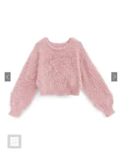 グレイル　ショート丈フェザーニットトップス[kz614]