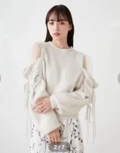 snidel 正規品シースルーショルダーニットプルオーバー