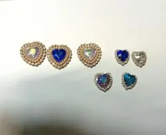 ハート型デコレーションパーツ6個セット