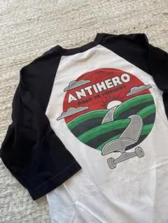 希少 USA製 ANTIHERO アンタイヒーロー ラグランTシャツ オールドスケート L ビンテージ 未使用 ANTI HERO Tシャツ 90s 00s アンタイヒーロー 旧タグ