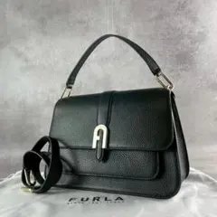 現行/極上美品✨フルラ 2way ハンドバッグ ショルダー アーチロゴ