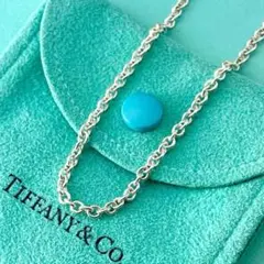 美品 ティファニー エナメル ブルー インフィニティ ダブルチェーン