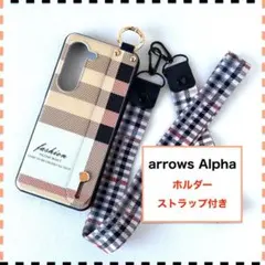 arrows Alpha F-51F M08 ケース ホルダー チェック柄