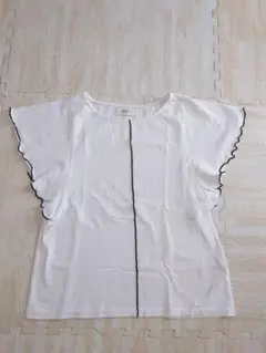 BEAMS HEART フリル袖 ホワイトTシャツ ビームス フリルトップス