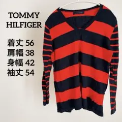 一点物✨TOMMY HILFIGER 赤黒ストライプ長袖ニット