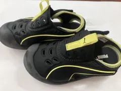 PUMA キッズ サンダル ブラック/イエロー　16.5cm