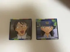 名探偵コナン・名探偵コナン展・スクエア缶バッジ・羽田秀吉　宮本由美