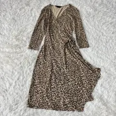 BCBGMAXAZRIA ラップワンピース　カシュクール　ヒョウ柄　アニマルのサムネイル