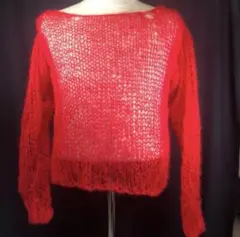 80s Vintage ハンドニット モヘヤ ストライプ ボーダー パンク 80s Vintage ハンドニット モヘヤ ストライプ ボーダー パンク