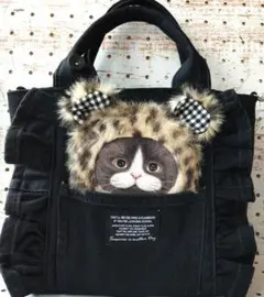 コヤンイサムチョン　デニムリメイクフリルトートバッグ