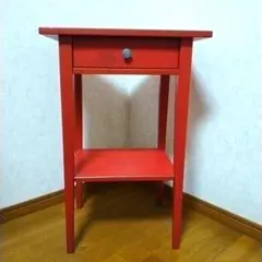 IKEA ヘムネス　ベッドサイドテーブル　赤　引き出し付き