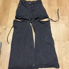 2WAY デニムパンツ ワイドパンツ ブラック レディース　グレイルのサムネイル