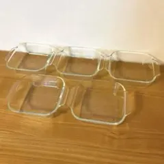 【値下げ不可】iwaki 耐熱 ガラス皿 オーブントースター皿 ハーフ 5点