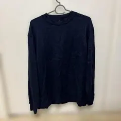 新品 ユニクロ UNIQLO ソフトニットフリースクルーネックＴ　Ｌ　ネイビー