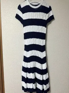 ¥53,900 ポロラルフローレン ストライプ ケーブルニットワンピース 超美品