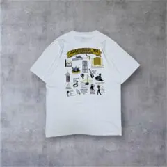 90sFRUIT OF THE LOOM ホワイト 企業プリントTシャツ L