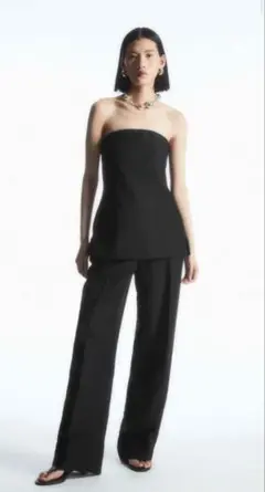 COS black corset top ブラックベアトップ