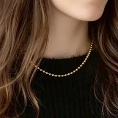 ボール チェーン ネックレス４mm ゴールド サージカルステンレス 新品