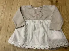 mamaraku ベージュ刺繍トップス　チュニック80