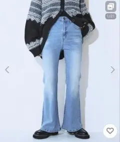 jeanasis ジーナシス　ストレッチフレアデニム　Sサイズ