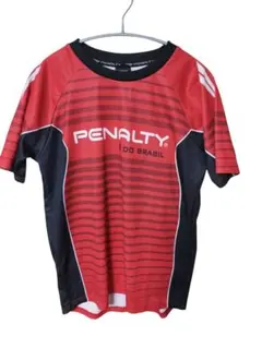 Penalty サッカー Tシャツ 赤黒ストライプ/160cm
