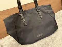 ミンミ様専用　美品アニエスベー ブラックナイロン トートバッグ ロゴ総柄 軽量
