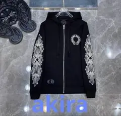 Chrome Hearts フルジップパーカー　黒　白