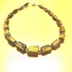 天然石　一点物　虎目石　タイガーアイ　ネックレス