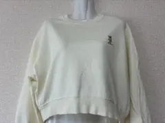LILYBROWNリリー・ベア刺繍クリーム色クロップドスウェット