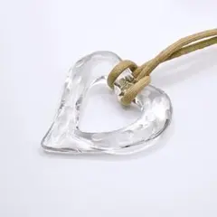 Baccarat バカラ ロングネックレス オープンハート ドット クリスタル