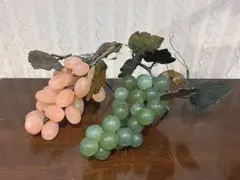 中国美術 翡翠 ローズクォーツ 紅水晶 葡萄 置物 ぶどう ブドウ