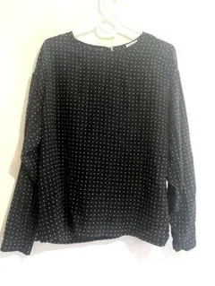 希少 シャネル ヴィンテージ ブラウス ココマーク 金ボタン ドット柄 黒のサムネイル