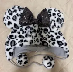 ディズニー Disney ファンキャップ ヒョウ柄 ホワイト ミニー