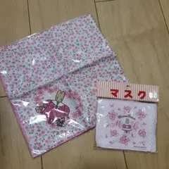 サンリオ 花柄 マスク 100%コットン　ナフキン