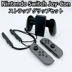 Nintendo Switch 純正ジョイコン グリップストラップセット グレー