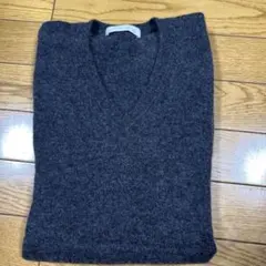 カシミヤ Vネック セーター ダークグレー