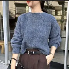 【新色追加】ショート丈ミックスカラー長袖ニットトップス