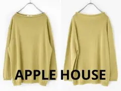 新品 APPLE HOUSE 綿100% ボートネックニット 黄のサムネイル