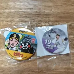 福岡ソフトバンクホークス 中村晃缶バッジ くまモン コラボ 背番号7 若