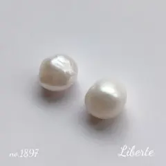 no.1897　訳あり超大粒❗14.0㎜◇13.6㎜ 淡水バロックパール　ピアス