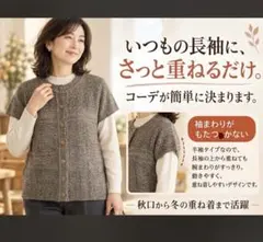 半袖ニットカーディガン ブラウン 重ね着 ニットベスト レディース 新品